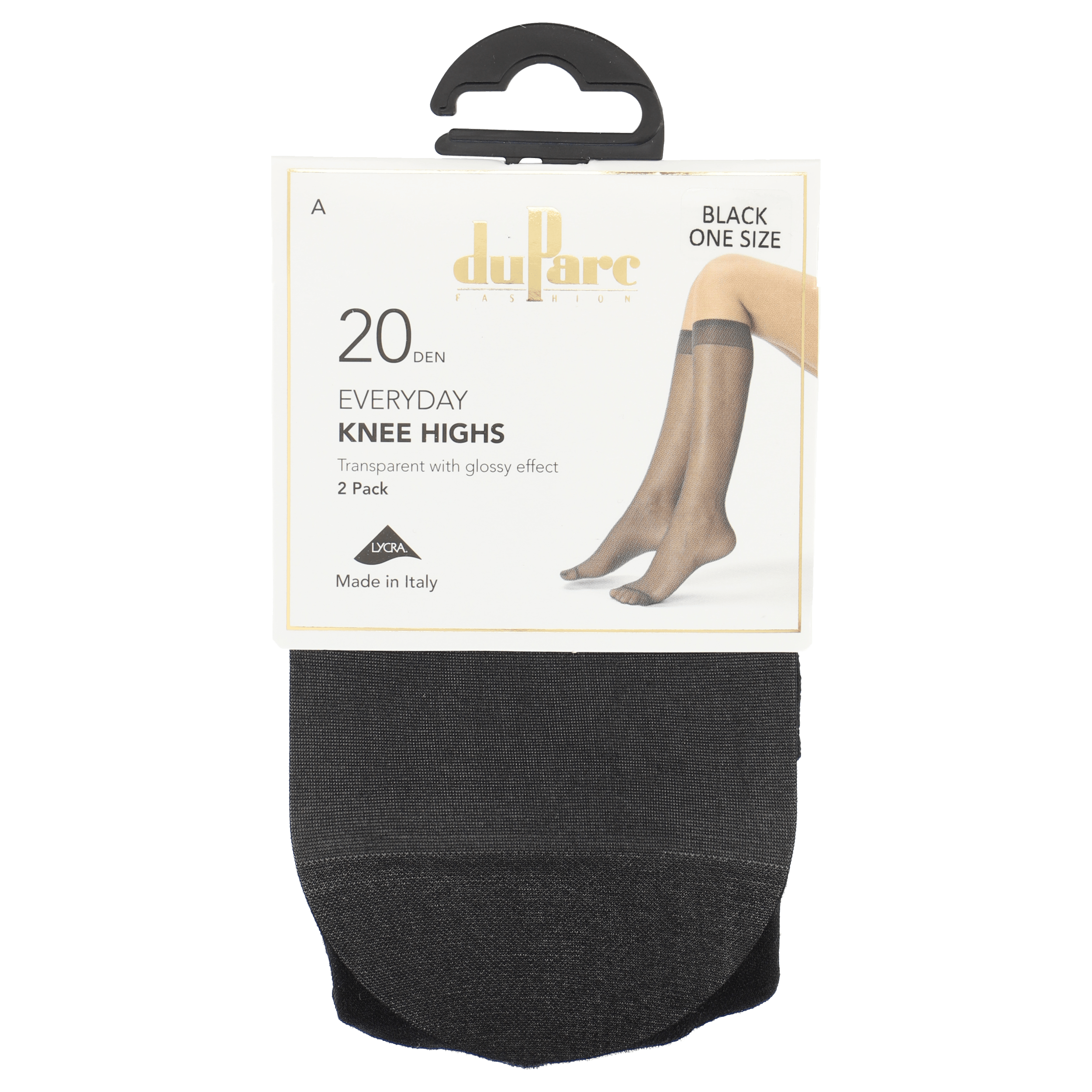 DuParc Kniekous Lycra 20D zwart 2p