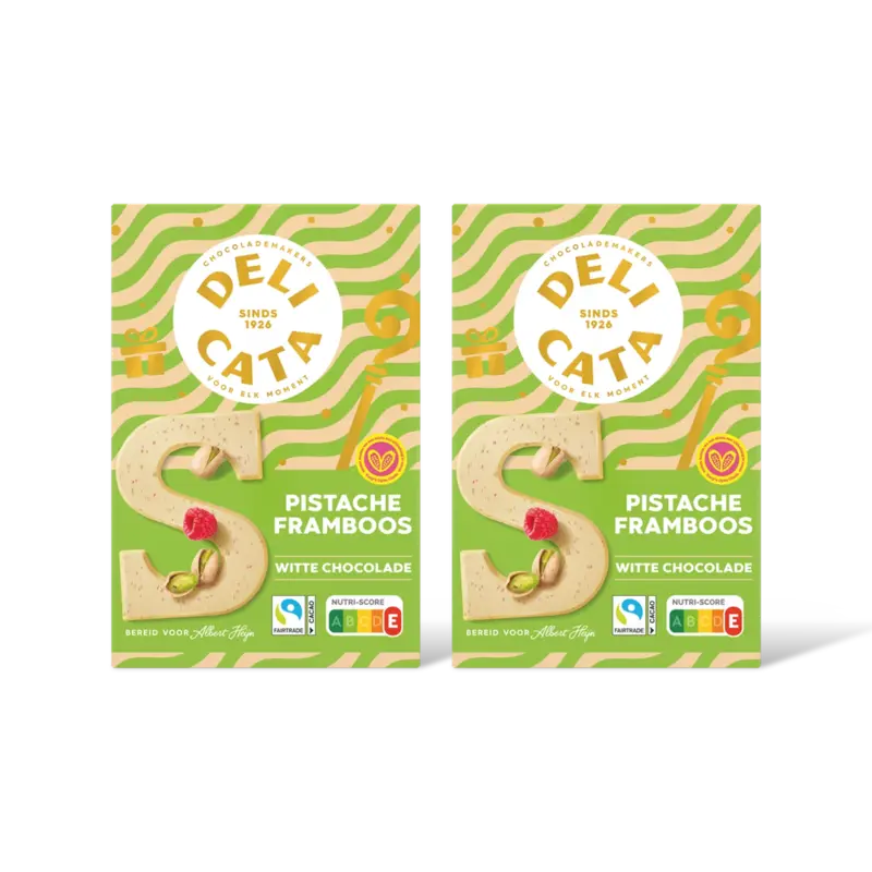 Delicata Chocoletter wit pistache framboos 2-pack