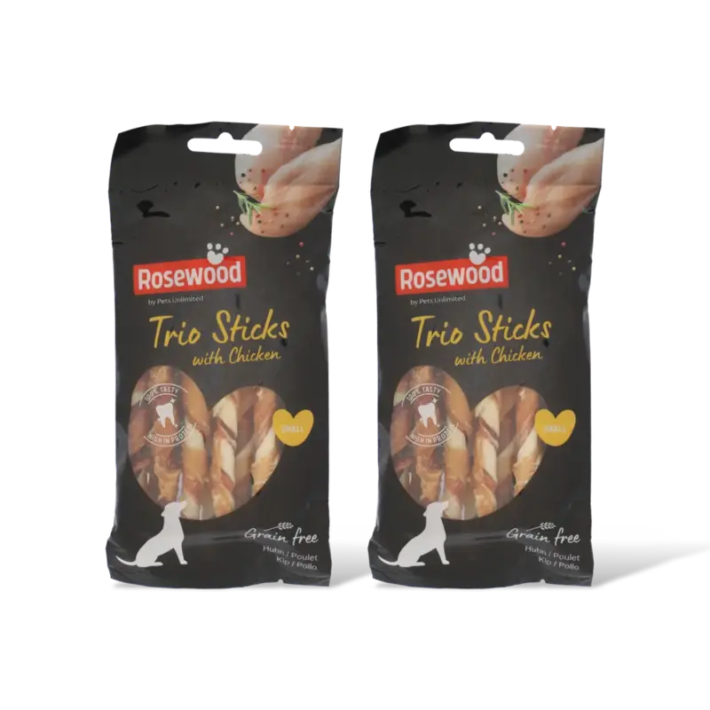 Rosewood Trio sticks with chicken small 2-pack