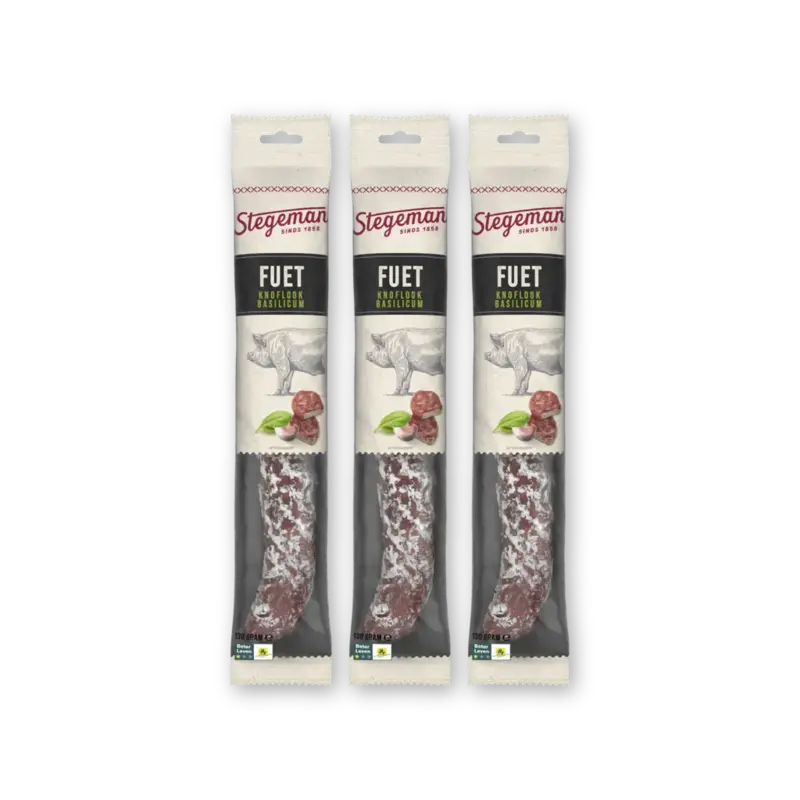 Stegeman Fuet knoflook basilicum 3-pack