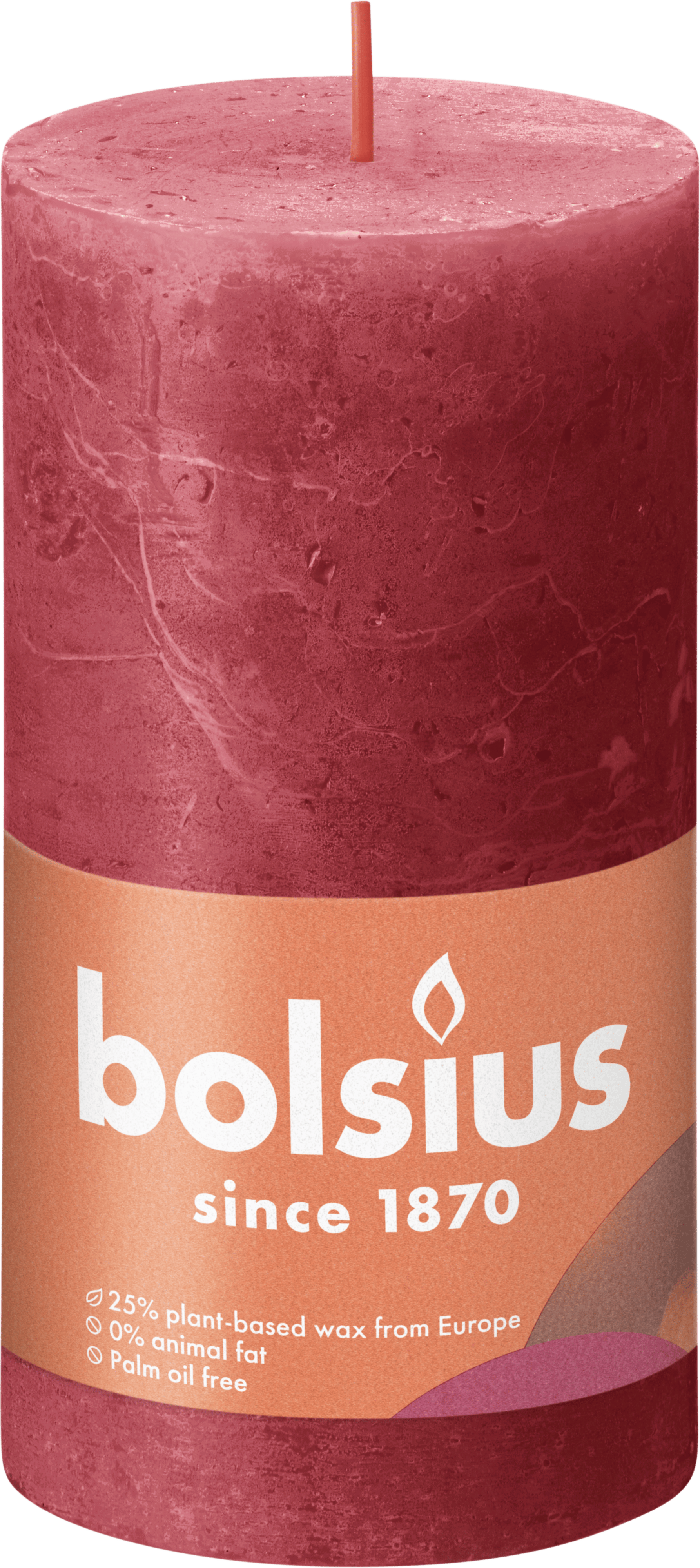 Bolsius Rustiek Shine 13cm Delicate Red