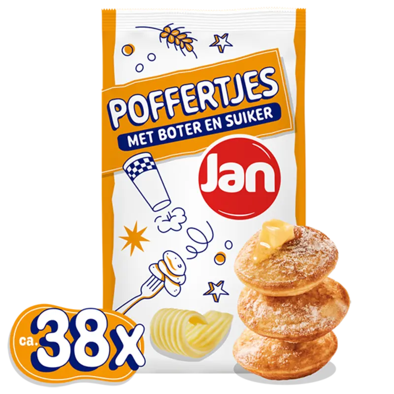 Jan Poffertjes met boter en suiker