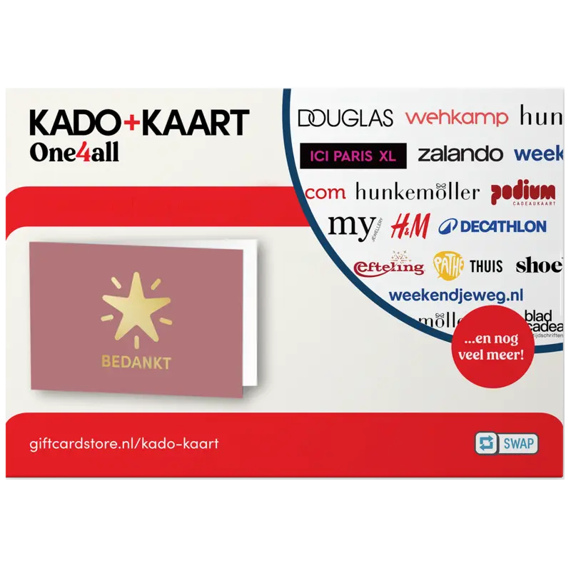 Kado + kaart bedankt e-gift 10 euro