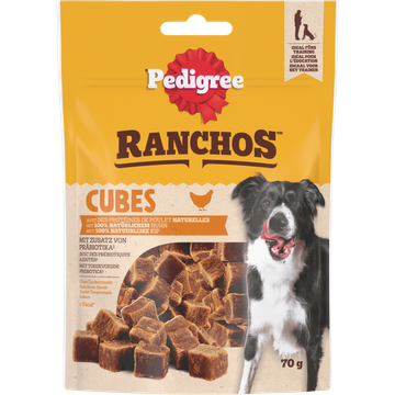 Pedigree Ranchos Cubes met 100% Natuurlijke Kip 70 g