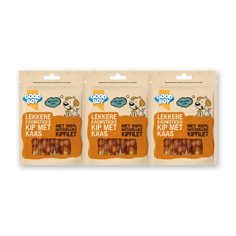 Good boy Lekkere kauwsticks kip met kaas 3-pack