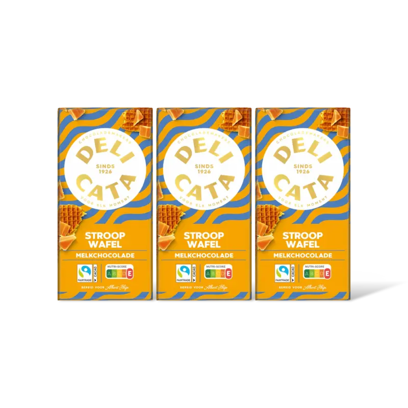 Delicata Reep melkchocolade stroopwafel 3-pack