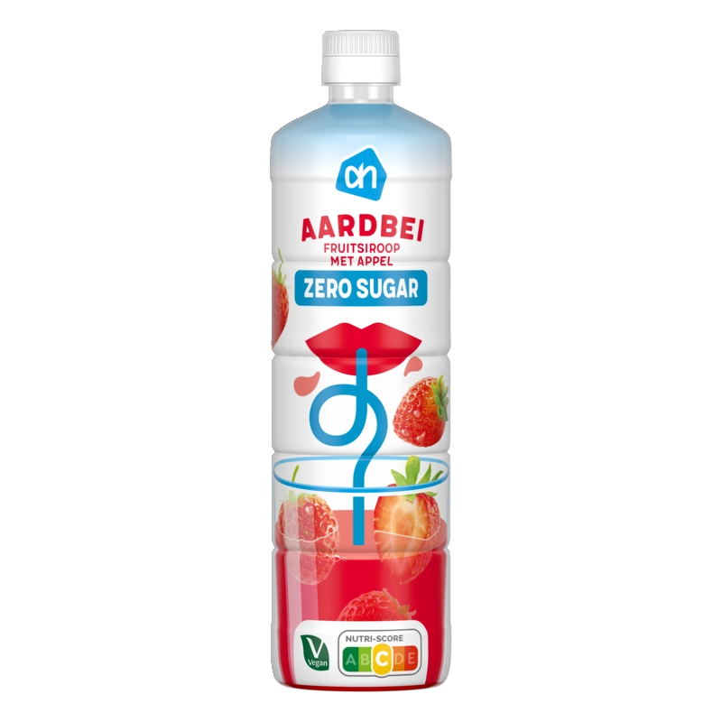 AH Siroop aardbei 0% suiker toegevoegd