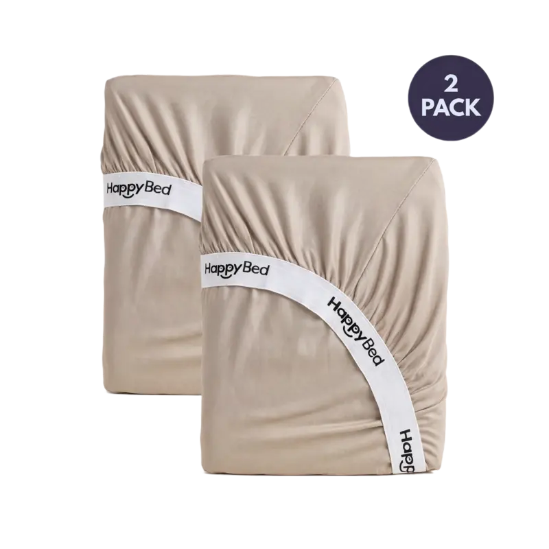 HappyBed 2 hoeslakens 160x200+35cm taupe
