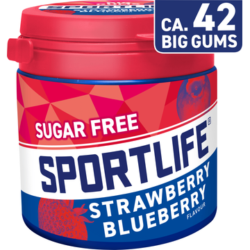 Sportlife Strawberry Blueberry Flavour Suikervrije Kauwgom 99 g