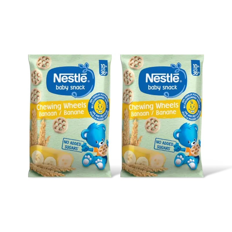 Nestlé Baby snack chewing wheels banan 10m+ 2pk