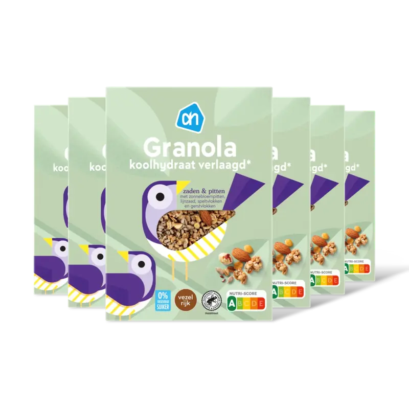 AH Granola koolhydraat verlgd 0% suiker 6pk