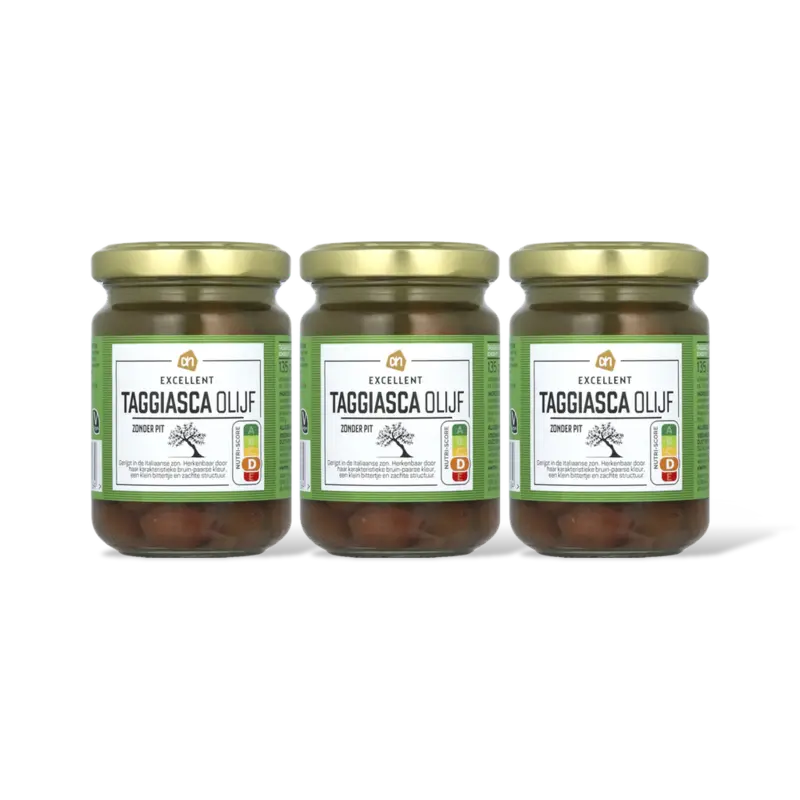 AH Excellent Taggiasca olijf zonder pit 3-pack