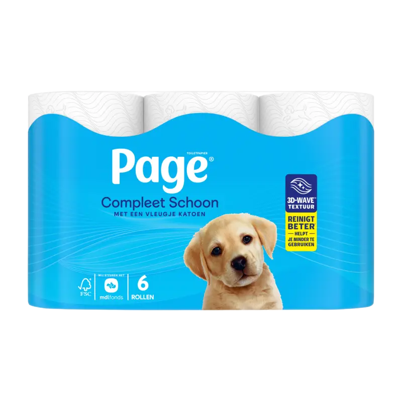 Page Compleet schoon toiletpapier