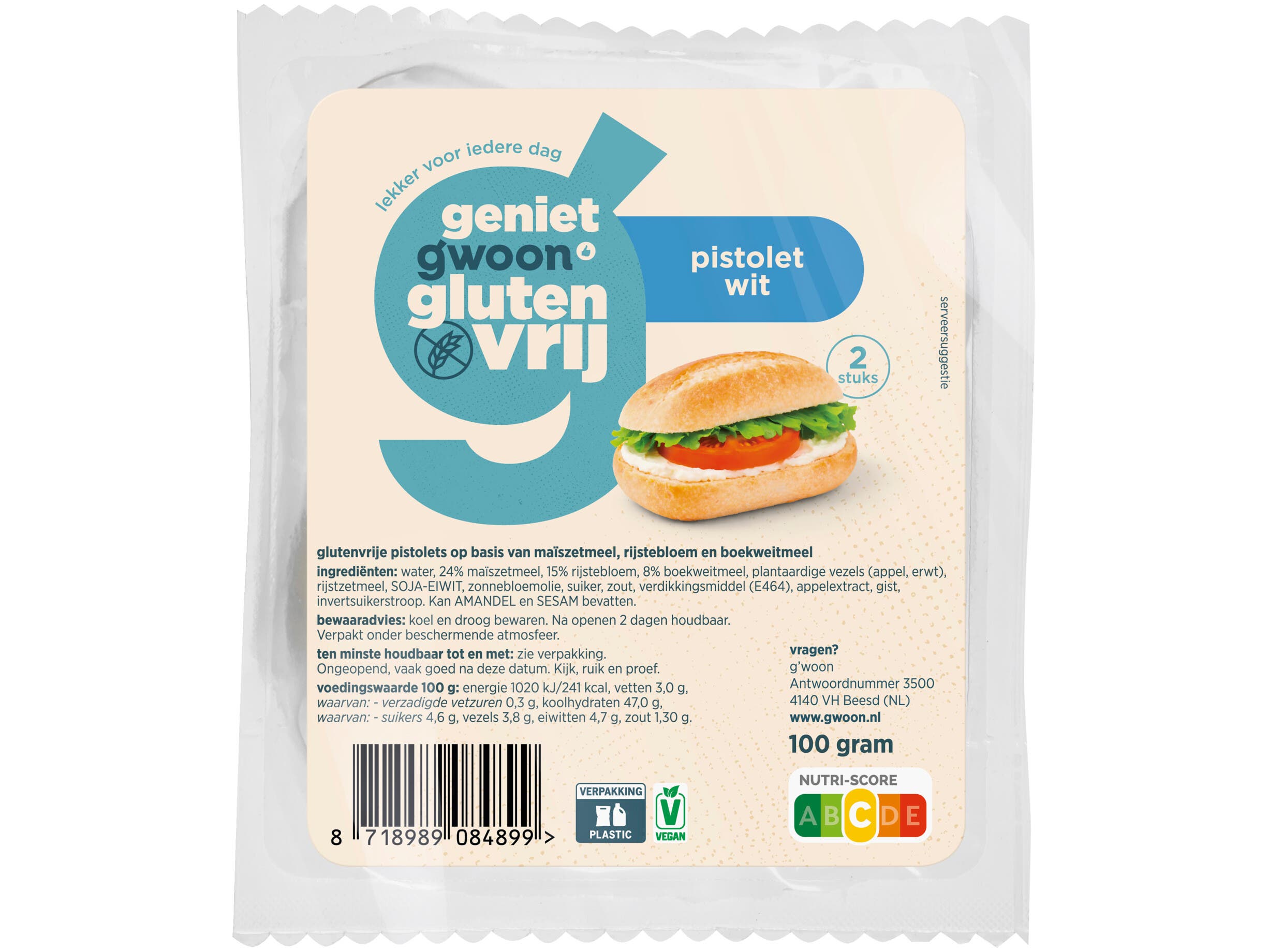 Glutenvrije pistolets wit