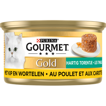 Gourmet Gold Hartig Torentje Kattenvoer nat met Kip en Wortelen