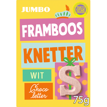 Jumbo Chocoletter S Framboos Knetter Wit 75 g