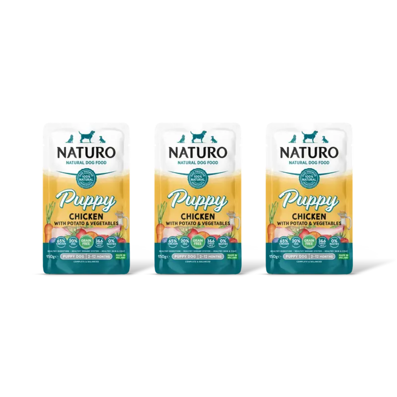 Naturo Puppy grain free chicken potatoes 3-pck