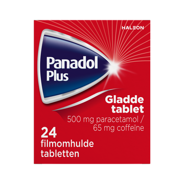 Panadol Plus gladde, pijnstillende tabletten 500 mg/ 65 mg, 24 stuks