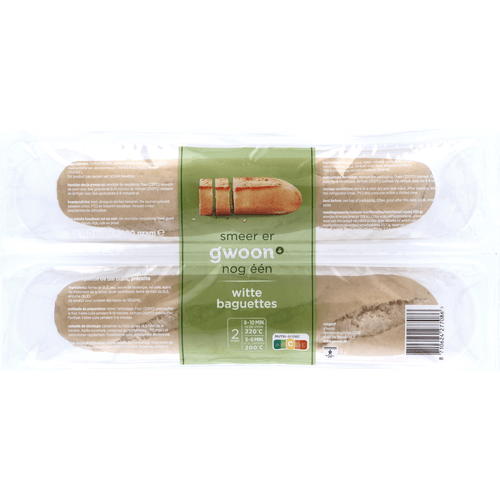 G'woon Baguettes wit 2 stuks