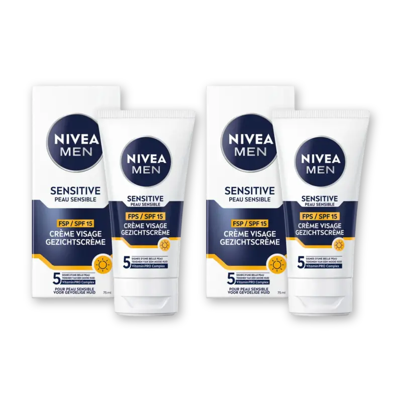 NIVEA Men sensitive spf 15 gezichtscreme 2-pck