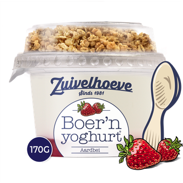 Zuivelhoeve Boer'n yoghurt® Aardbei & Muesli 170 g