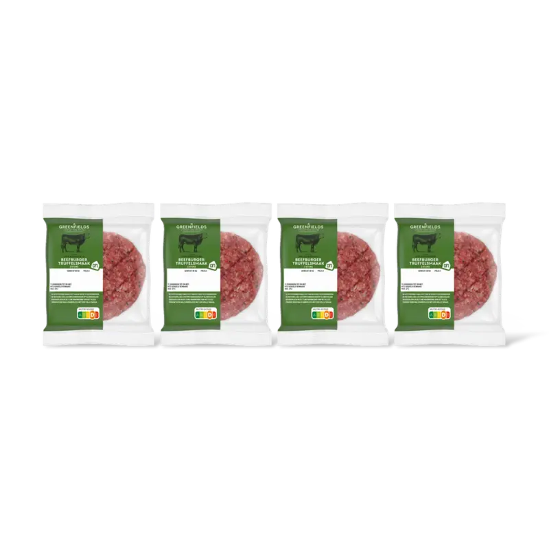 AH Greenfields Beefburger truffelsmaak 2 stuks 4-pack