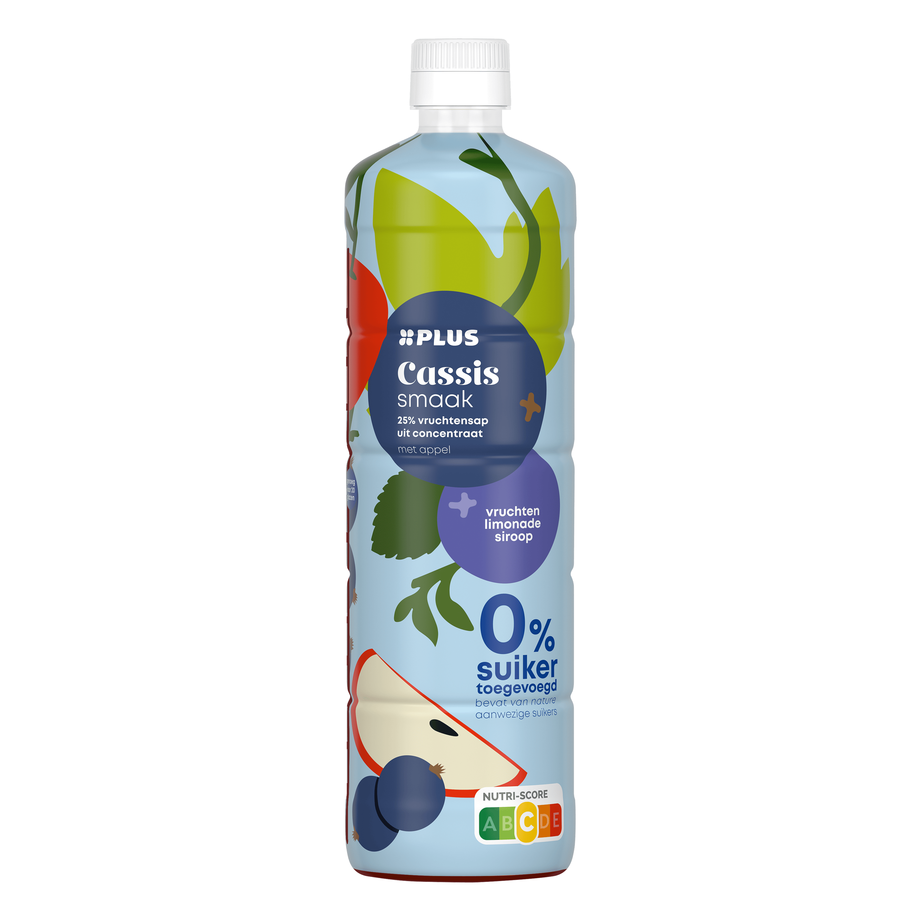 PLUS Limonadesiroop cassis zero