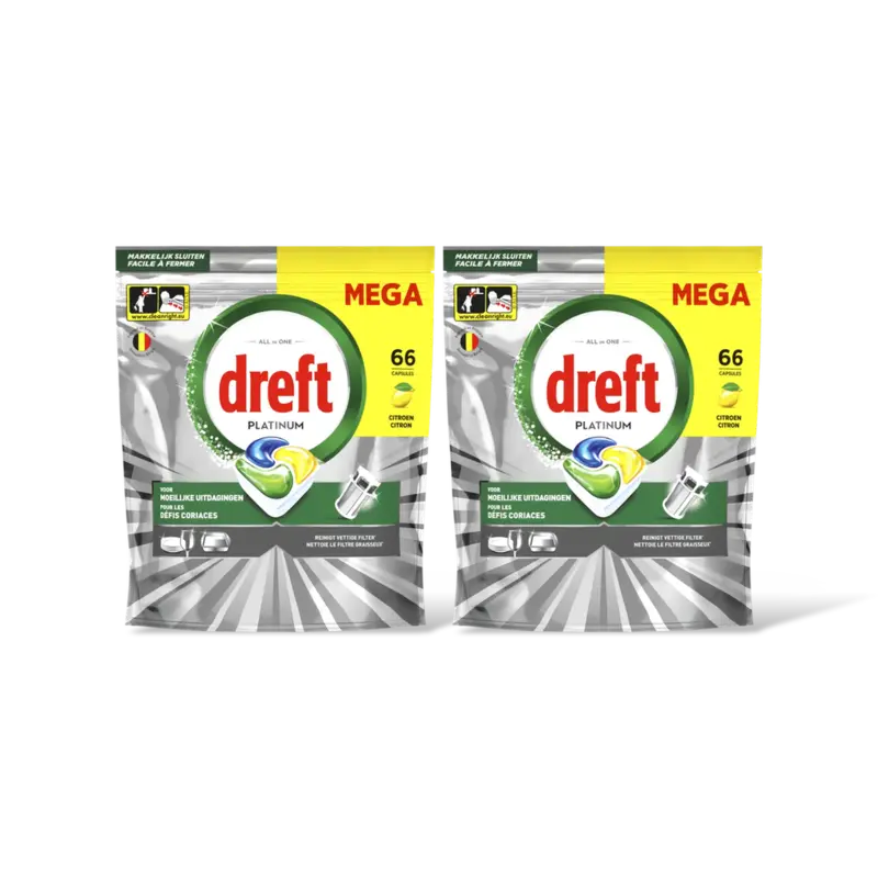 Dreft Platinum original vaatwastabletten 2-pck