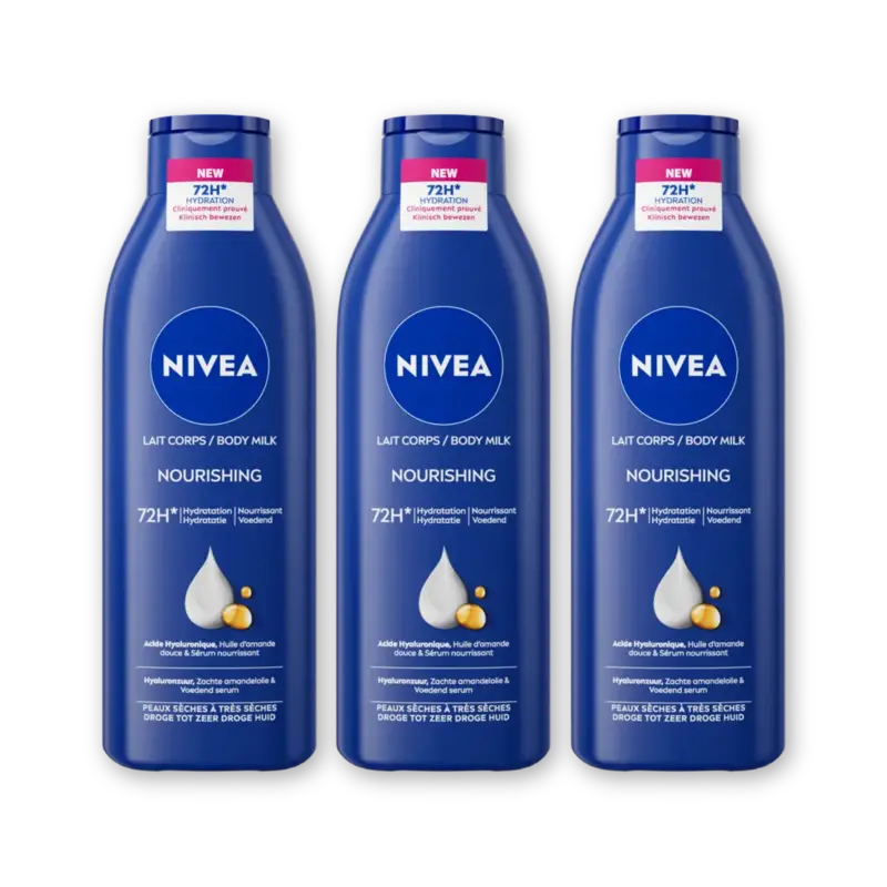 NIVEA Verzorgende body milk 3-pack
