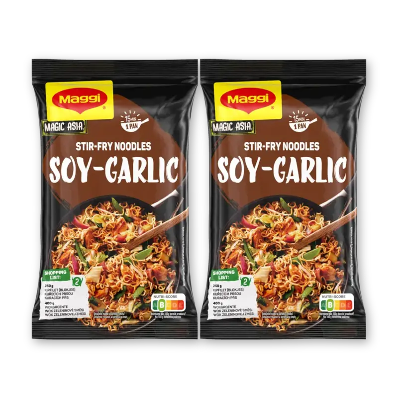 Maggi Stir-fry noodles soy garlic 2-pack