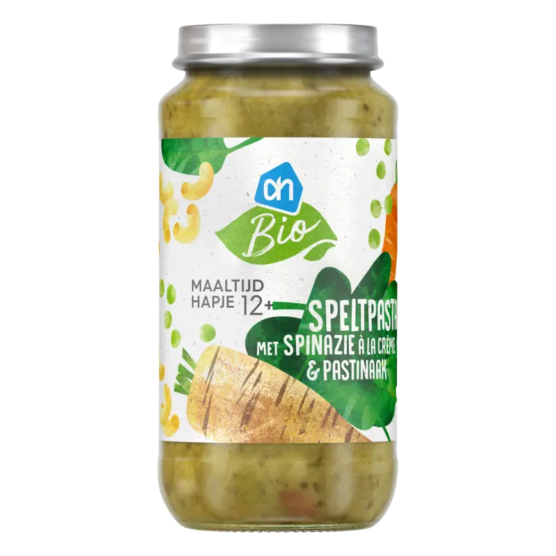 AH Biologisch Speltpasta spinazie a la creme 12m+