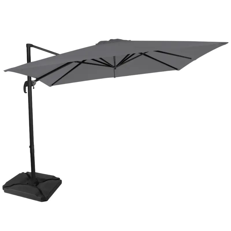 AH Zweefparasol met voet grijs
