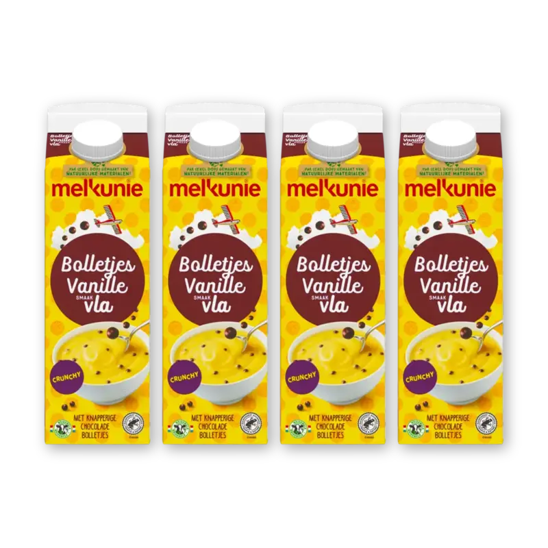 Melkunie Bolletjesvla met vanillesmaak 4-pack