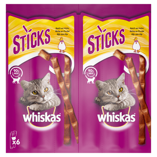 Whiskas Kattensnacks sticks rijk aan kip