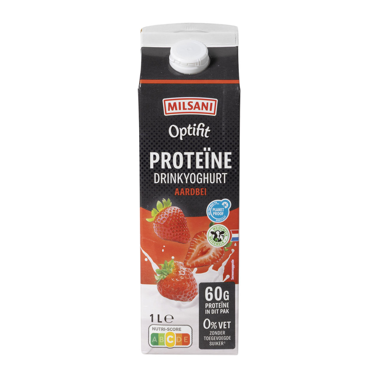 High protein drinkyoghurt aardbei
