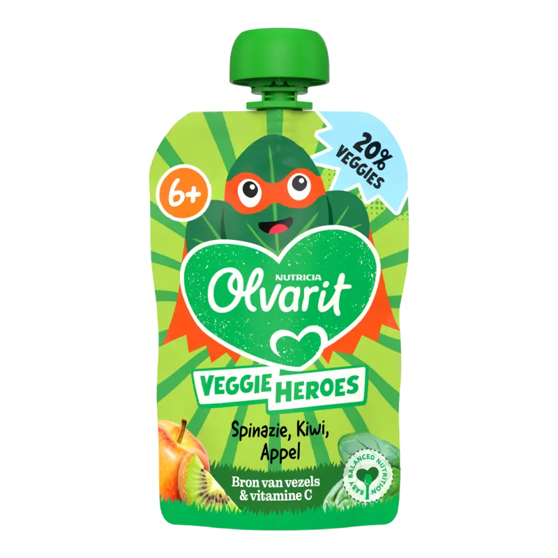 Olvarit Knijpfruit spinazie kiwi appel 6m+