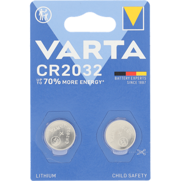 Varta Knoopcel CR2032 Lithium 2 Stuks