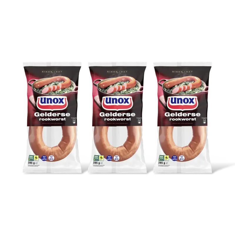 Unox Gelderse rookworst 3-pack