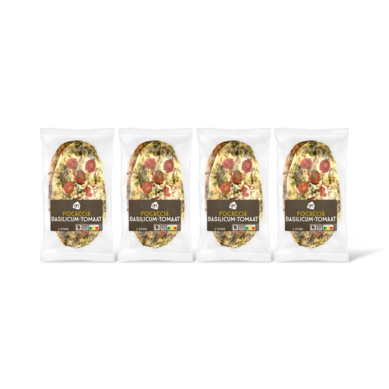 AH Focaccia basilicum tomaat 4-pack