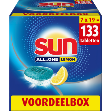 Sun All-in 1 Vaatwastabletten Citroen 19 tabletten x 7 Stuks
