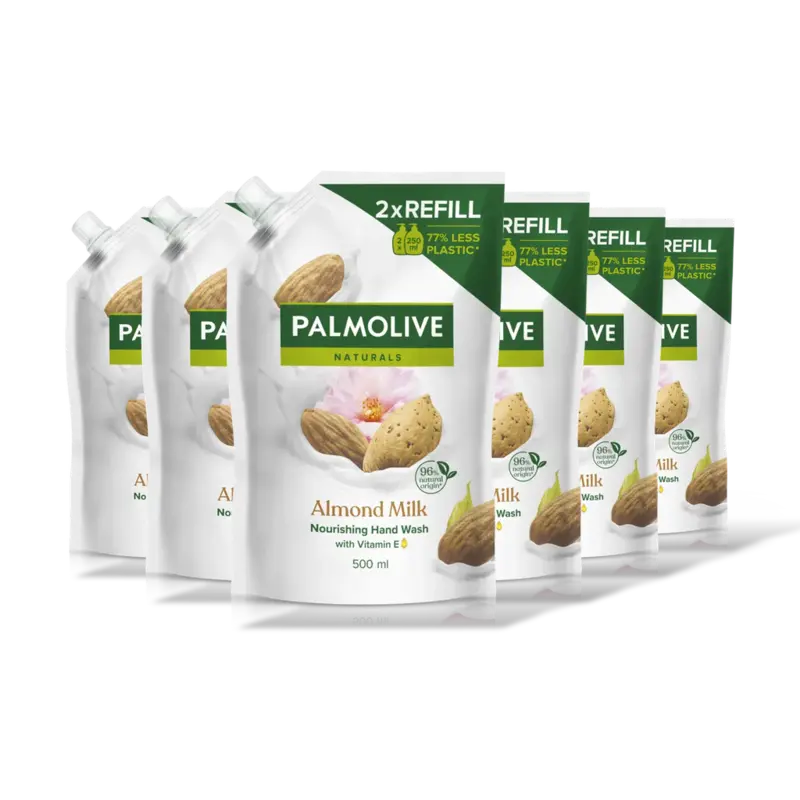 Palmolive Almond en melk navulling 6-pack