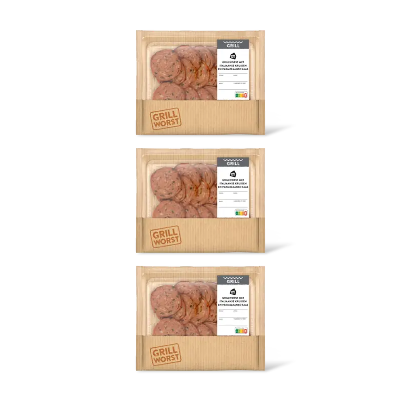 AH Grillworst Italiaanse kruiden kaas 3pack