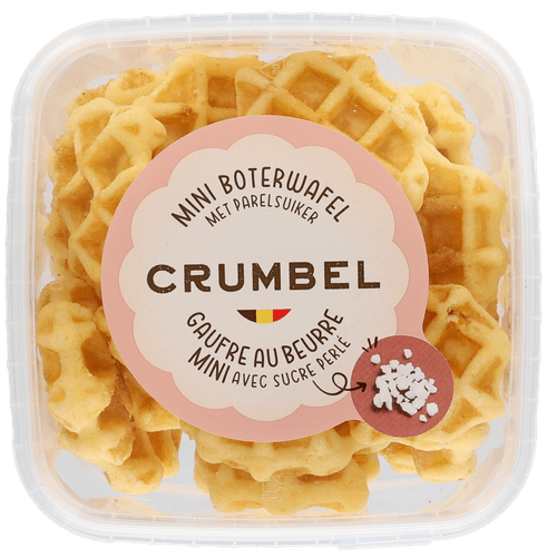 Crumbel Mini wafel met parelsuiker