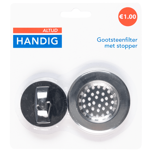 Altijd handig Gootsteenfilter met stopper