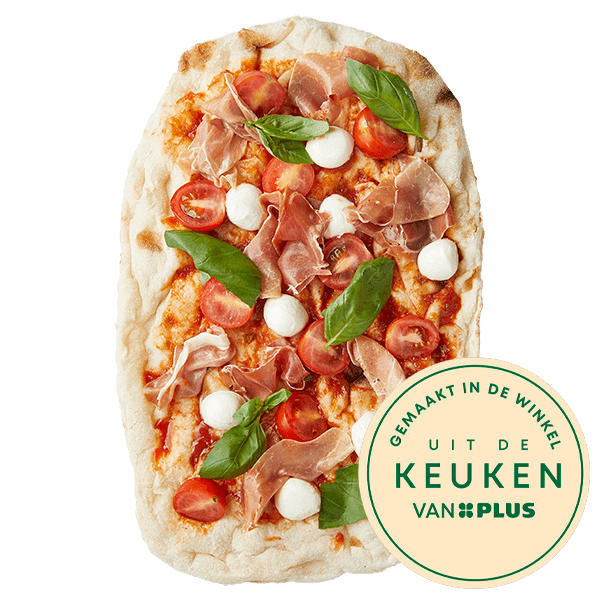 Uit de keuken van PLUS Pinsa Prosciutto