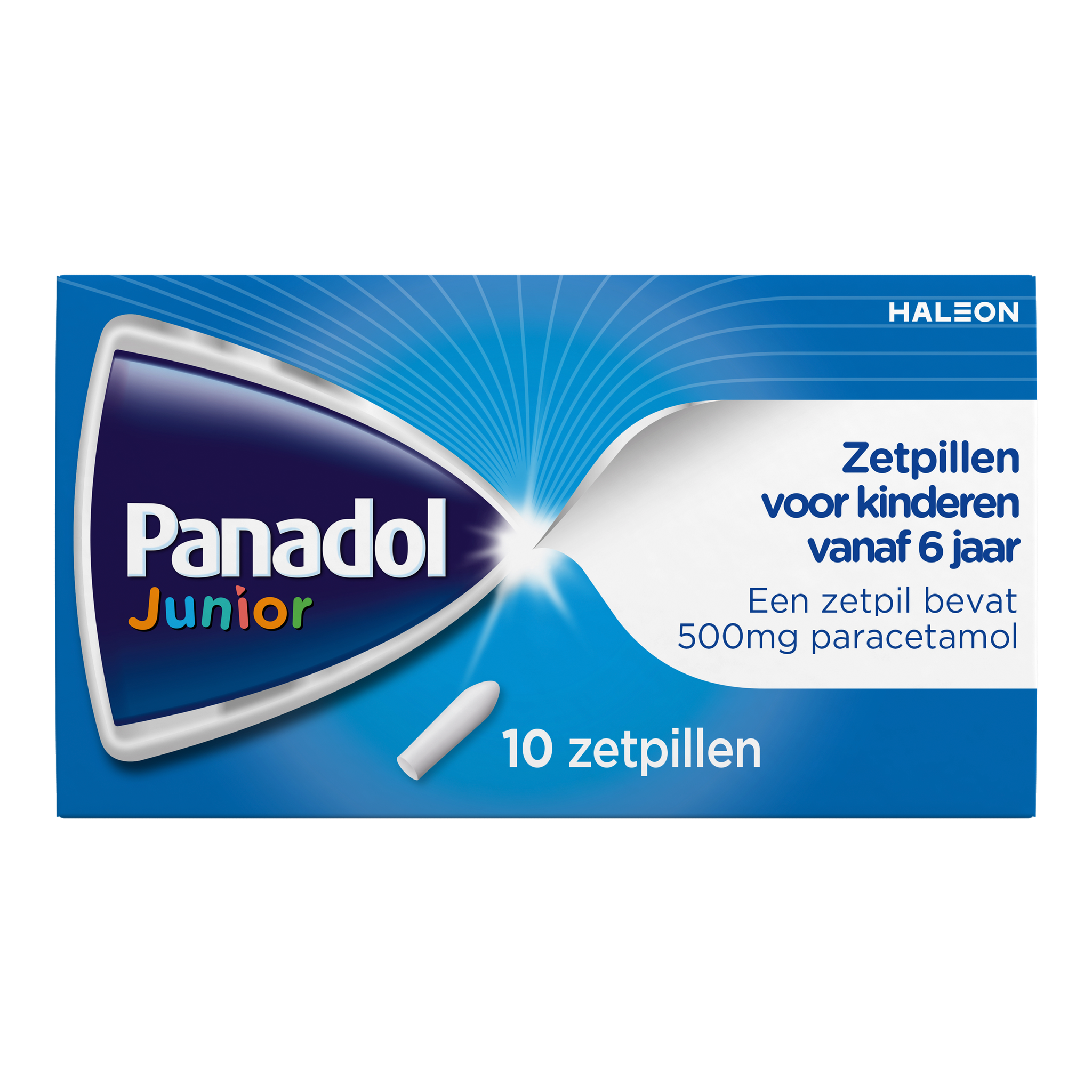 Panadol Junior Zetpillen 500 MG Paracetamol vanaf 6 jaar 10 stuks