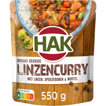 Hak Indiaas Gekruid Linzen Curryschotel 550g