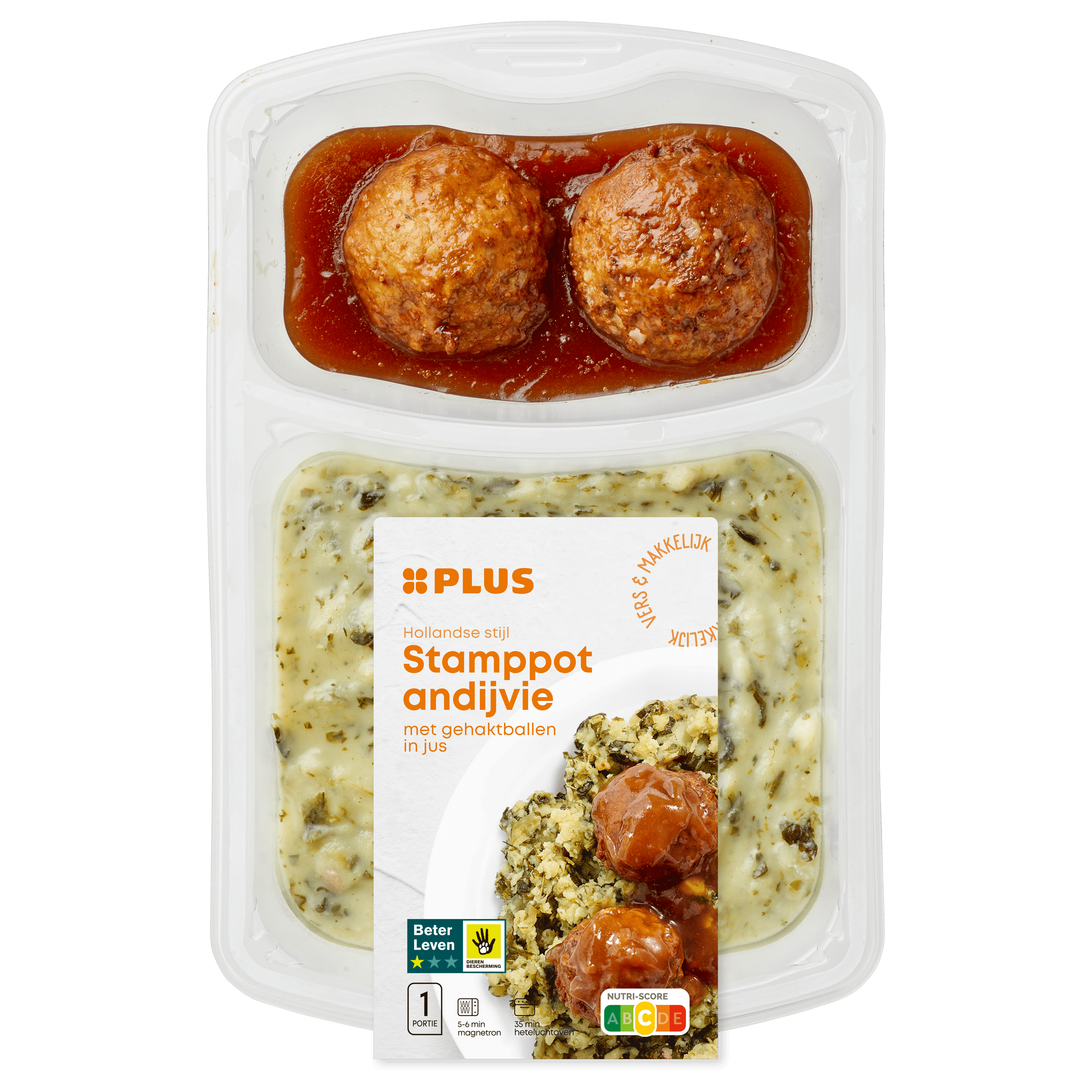 PLUS Andijvie stamppot gehaktb jus