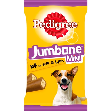 Pedigree Jumbone Mini Kauwstaaf - Kip & Lam - Hondensnack - 4 Stuks