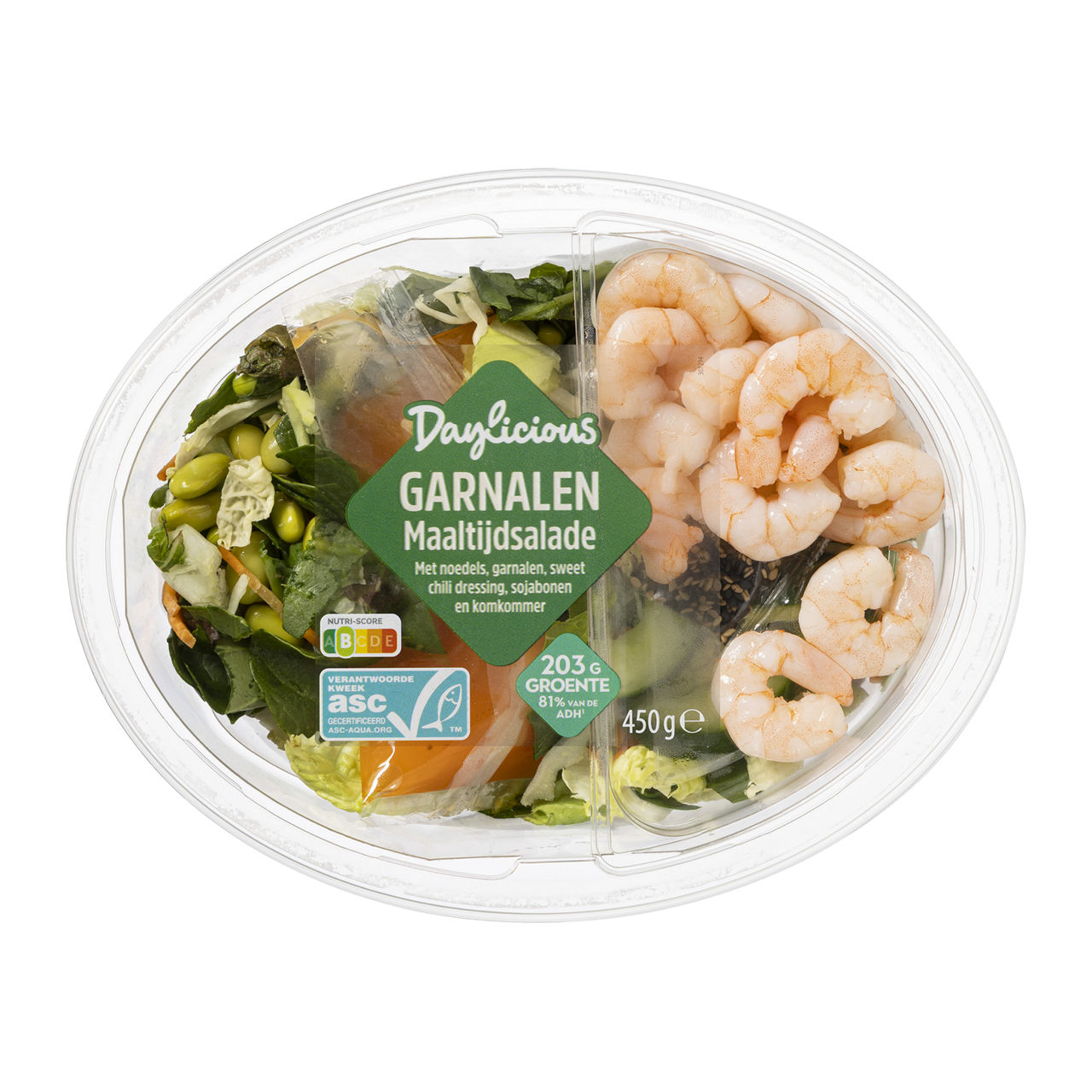 Maaltijdsalade grote garnalen